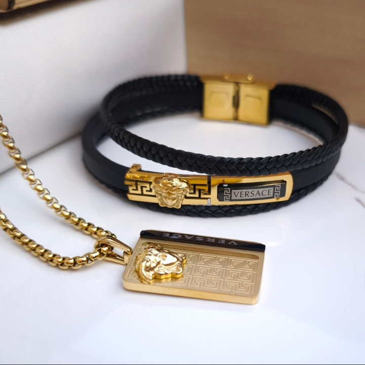 خرید ست دستبند و گردنبند مردانه شیک و ارزان