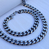 خرید ست گردنبند و زنجیر مردانه شیک رنگ ثابت