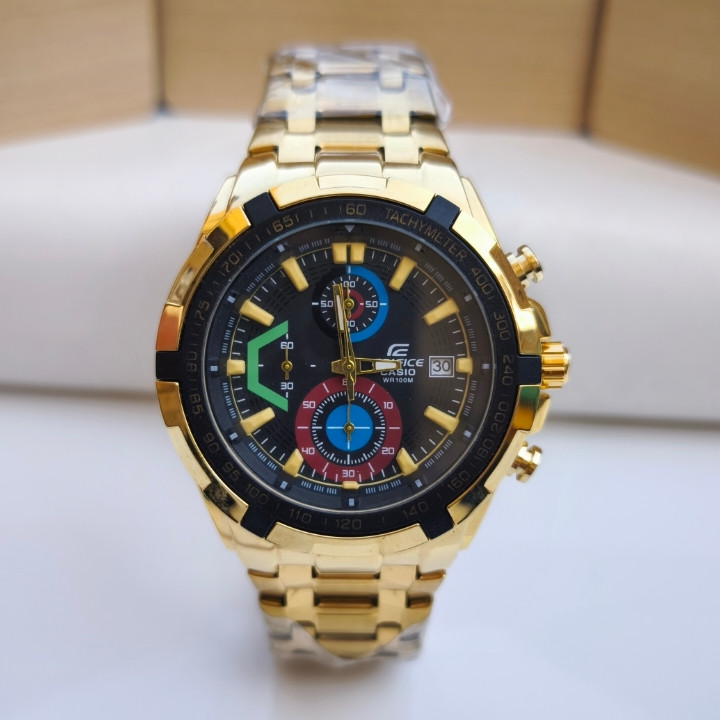 خرید ساعت کاسیو ادیفایس سه موتور مردانه طلایی