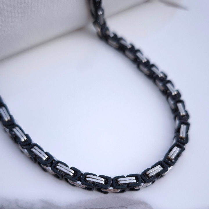 خرید گردنبند بیزانس مردانه استیل رنگ ثابت