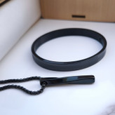 خرید ست گردنبند و دستبند پسرانه مشکی استیل