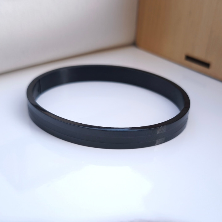 خرید دستبند مشکی پسرانه استیل رنگ ثابت شیک