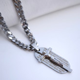 خرید گردنبند صلیب مردانه استیل رنگ ثابت