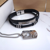 خرید ست گردنبند و دستبند پسرانه شیک