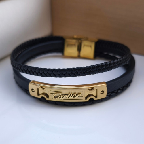 خرید دستبند چرمی مردانه سه دور کارتیر قیمت مناسب