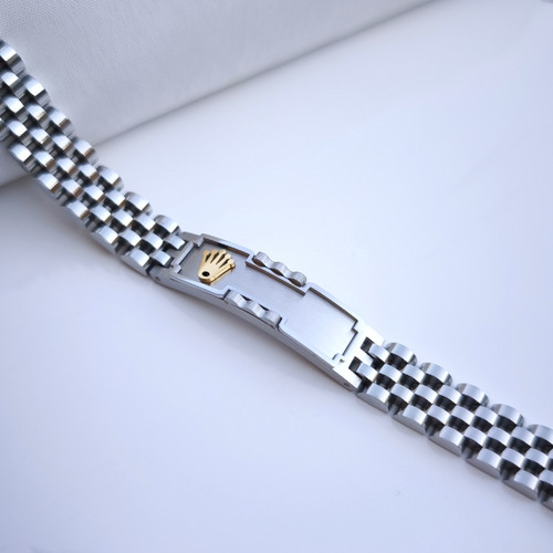 خرید دستبند رولکس مردانه استیل رنگ ثابت نقره ای