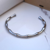 خرید دستبند مردانه طرح بامبو نقره ای