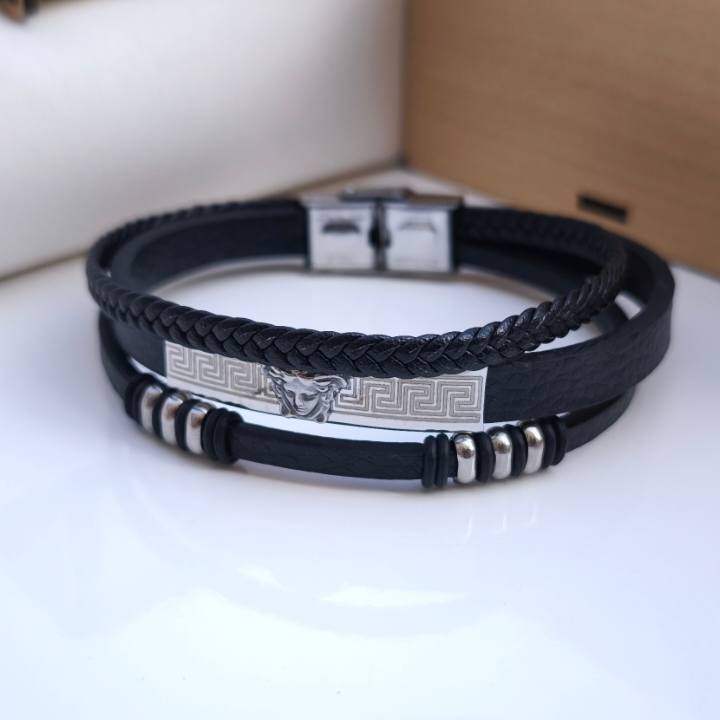 خرید دستبند مردانه چرمی پهن