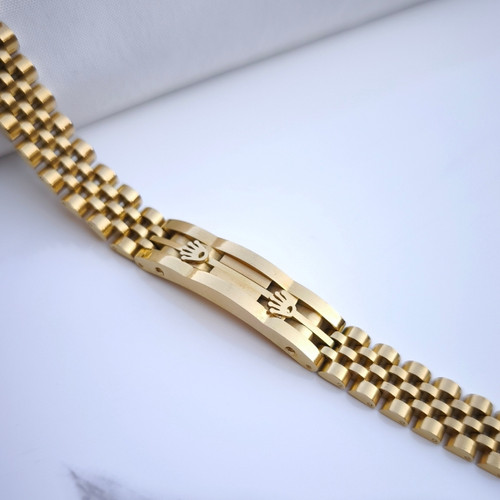 خرید دستبند طلایی مردانه رنگ ثابت رولکس