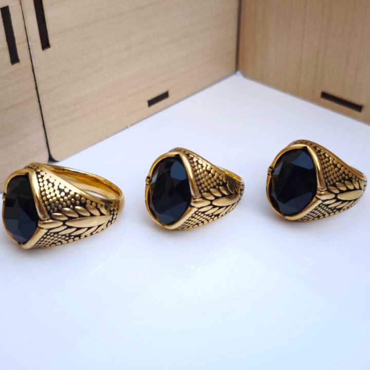 خرید انگشتر طلایی مردانه استیل رنگ ثابت