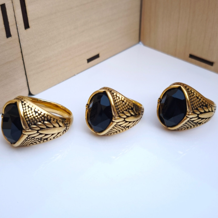 خرید انگشتر طلایی مردانه استیل رنگ ثابت