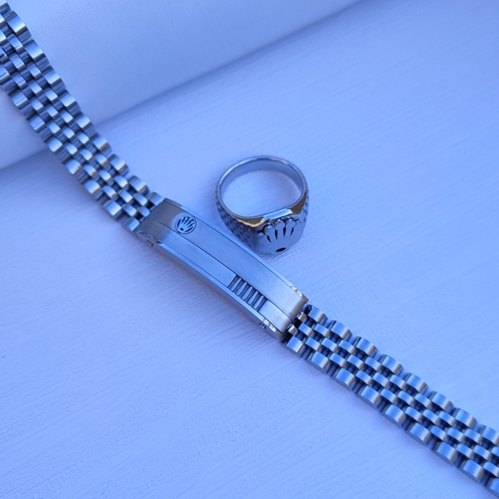 خرید ست رولکس مردانه دستبند و انگشتر استیل رنگ ثابت