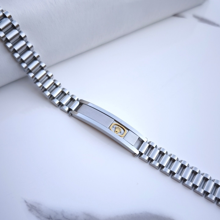 خرید دستبند مردانه رولکس استیل رنگ ثابت