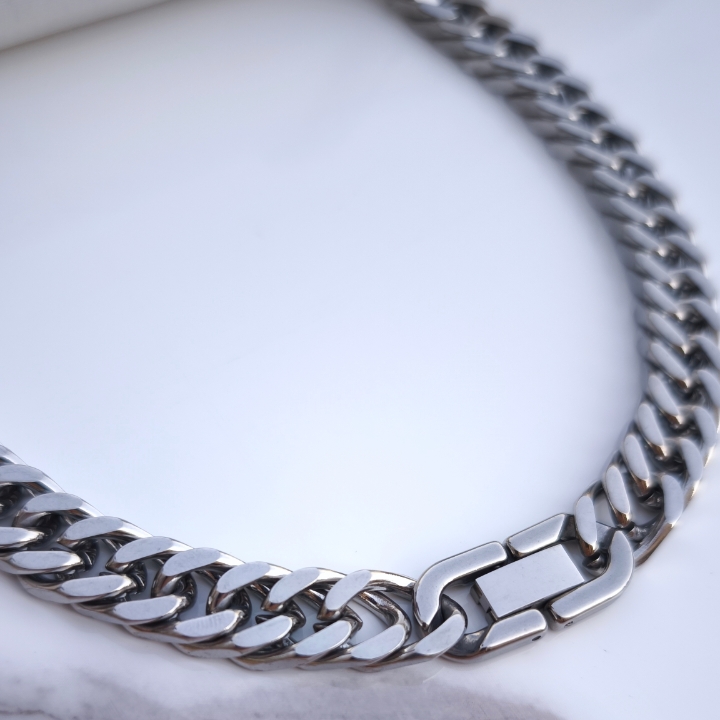 خرید گردنبند کارتیر مردانه استیل رنگ ثابت 60 سانتی