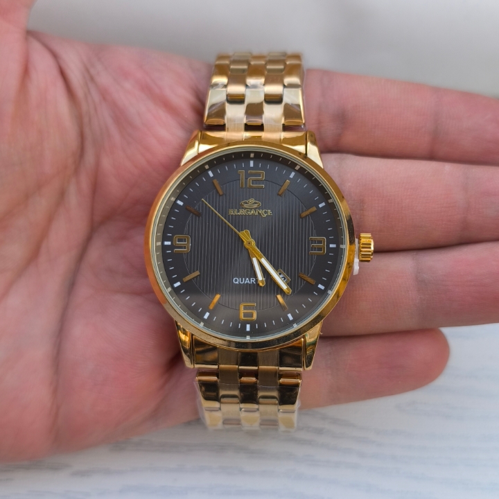 خرید ساعت مردانه طلایی بند فلزی قیمت مناسب برای کادو تولد