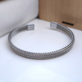 خرید دستبند مردانه حصیری استیل رنگ ثابت شیک