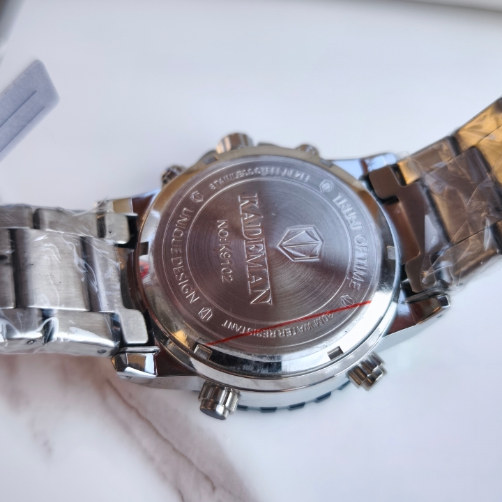 خرید ساعت استیل مردانه برند kademan دو زمانه اسپرت