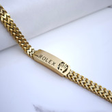 خرید دستبند مردانه طلایی استیل رنگ ثابت رولکس شیک