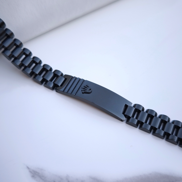 خرید دستبند مشکی مردانه رولکس استیل رنگ ثابت شیک
