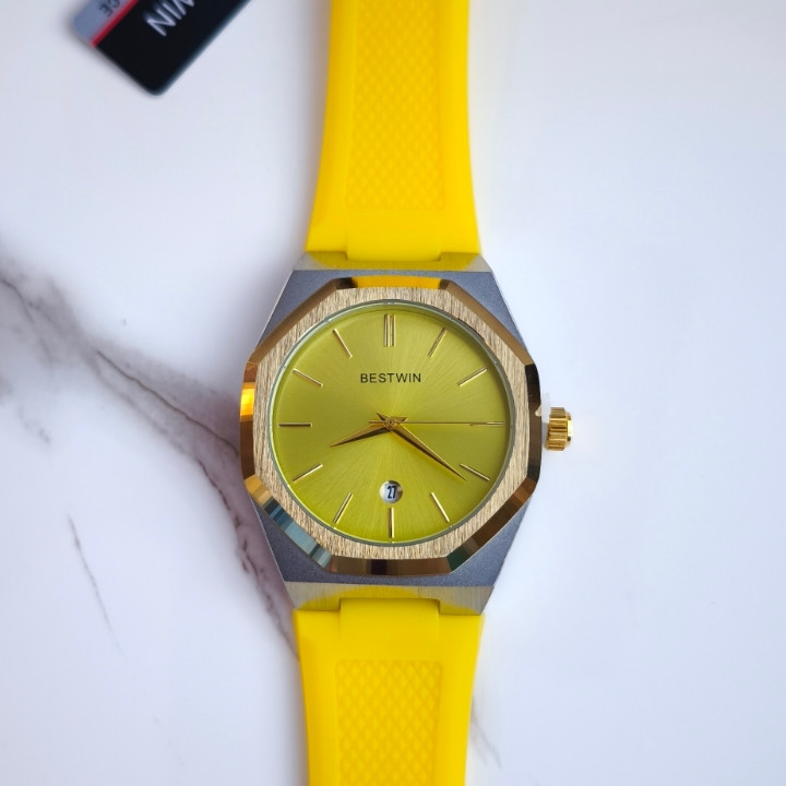خرید ساعت مردانه برند bestwin زرد شیک