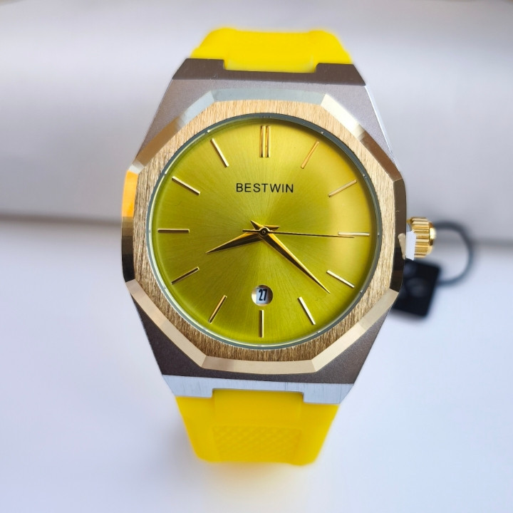 خرید ساعت مردانه بند پیو زرد رنگ بست وین Bestwin