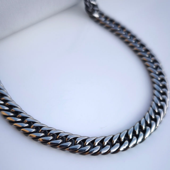 خرید زنجیر نقره ای مردانه استیل رنگ ثابت مناسب کادو