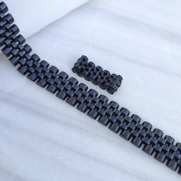 خرید ست انگشتر دستبند مشکی مردانه رولکس استیل رنگ ثابت ارزان