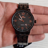 خرید ساعت مردانه بند فلزی مشکی استیل رنگ ثابت