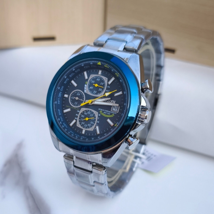 خرید ساعت مردانه کرنوگراف سیتیزن نقره ای استیل رنگ ثابت