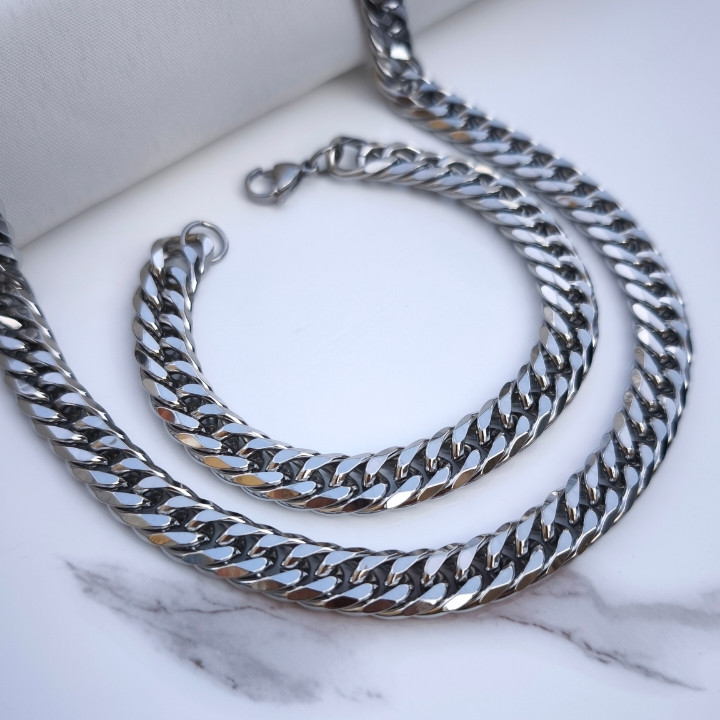 خرید ست کارتیر مردانه استیل نقره ای رنگ ثابت شیک ارزان