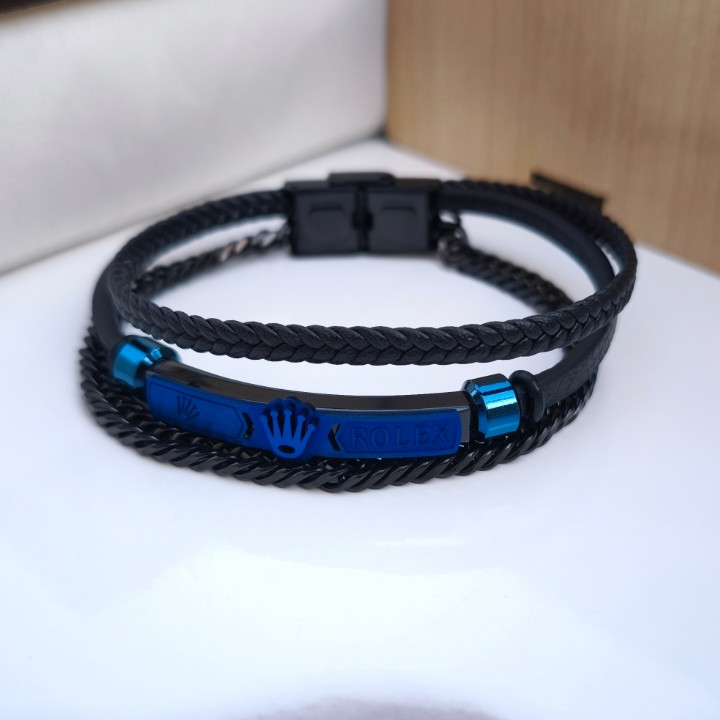 خرید دستبند چرمی مردانه سه ردیفه قیمت مناسب