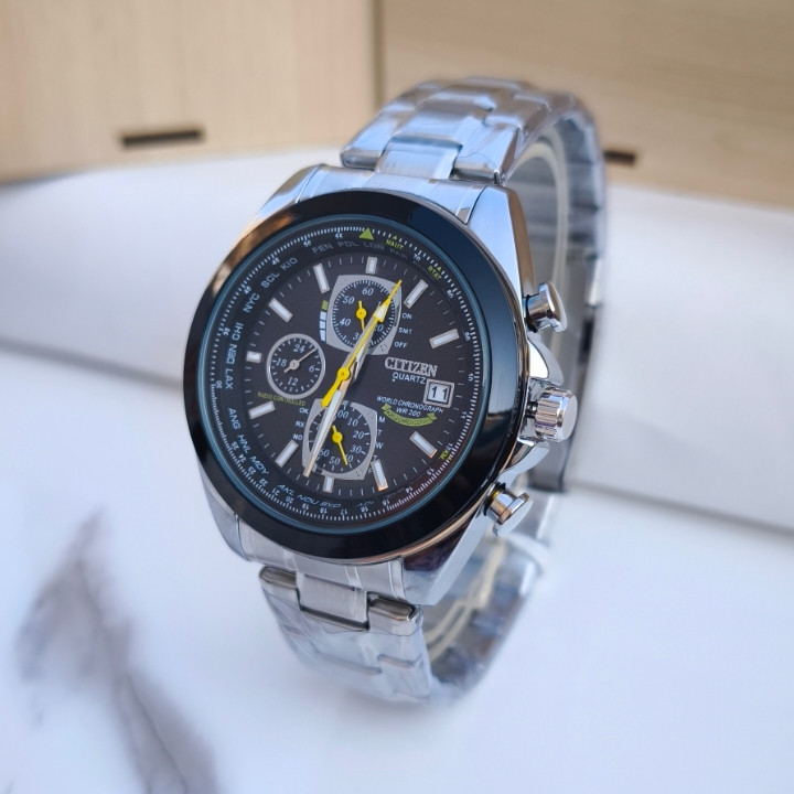 خرید ساعت مردانه سیتیزن سه موتوره استیل رنگ ثابت شیک