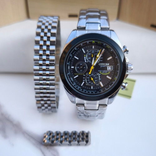 خرید ست ساعت دستبند انگشتر مردانه نقره ای استیل رنگ ثابت شیک ارزان