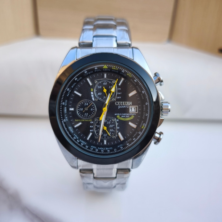 خرید ساعت مردانه های کپی سیتیزن استیل سه موتور فعال نقره ای