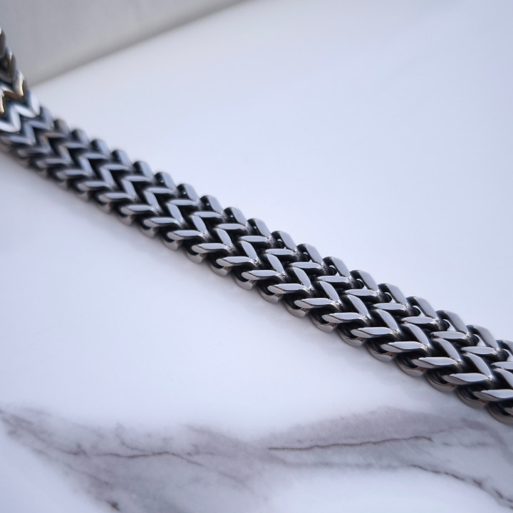 خرید دستبند زنجیری مردانه استیل رنگ ثابت شیک ارزان