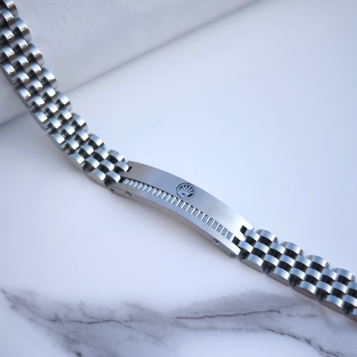 خرید دستبند مردانه رولکس نقره ای رنگ ثابت شیک ارزان