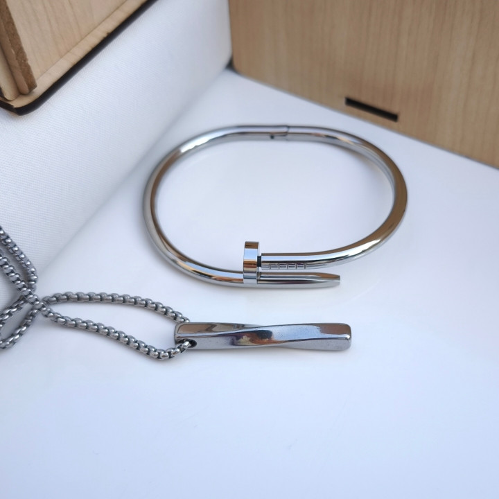 خرید ست اکسسوری مردانه استیل رنگ ثابت