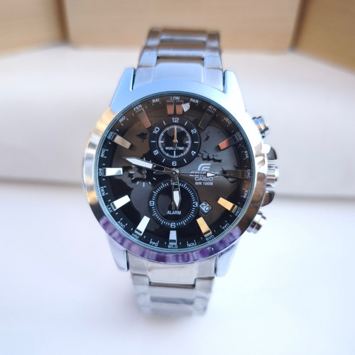 خرید ساعت سه موتور مردانه کاسیو ادیفایس نقره ای استیل رنگ ثابت