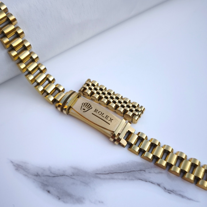 خرید ست انگشتر دستبند مردانه طلایی رنگ ثابت رولکس ارزان شیک