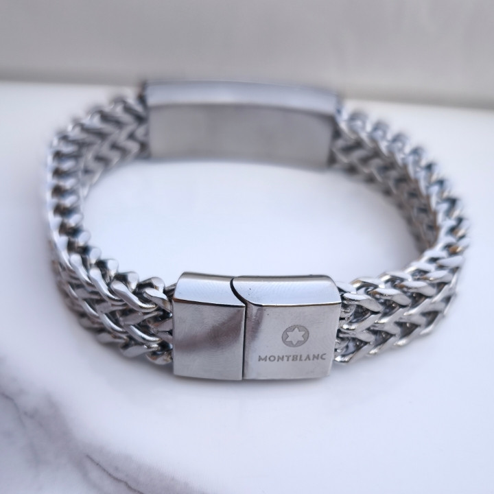 خرید دستبند مردانه استیل رنگ ثابت شیک ارزان مناسب هدیه