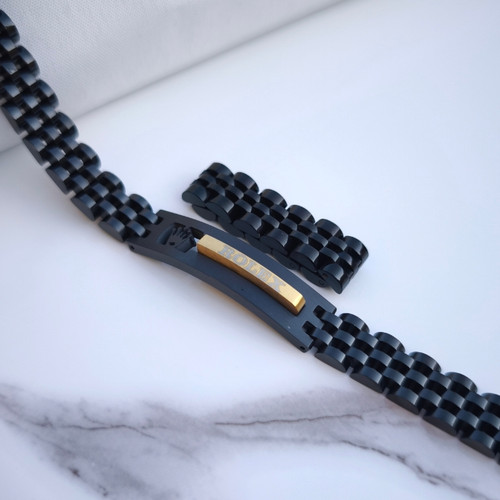 خرید ست دستبند و انگشتر مردانه مشکی رولکس استیل رنگ ثابت شیک ارزان مناسب کادو