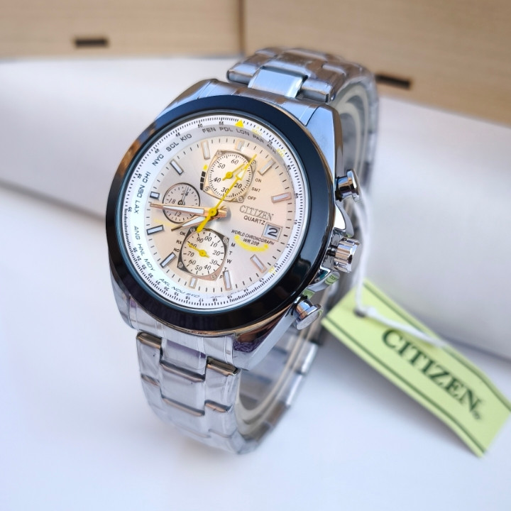 خرید ساعت مردانه سه موتور کرنوگراف استیل رنگ ثابت شیک ارزان