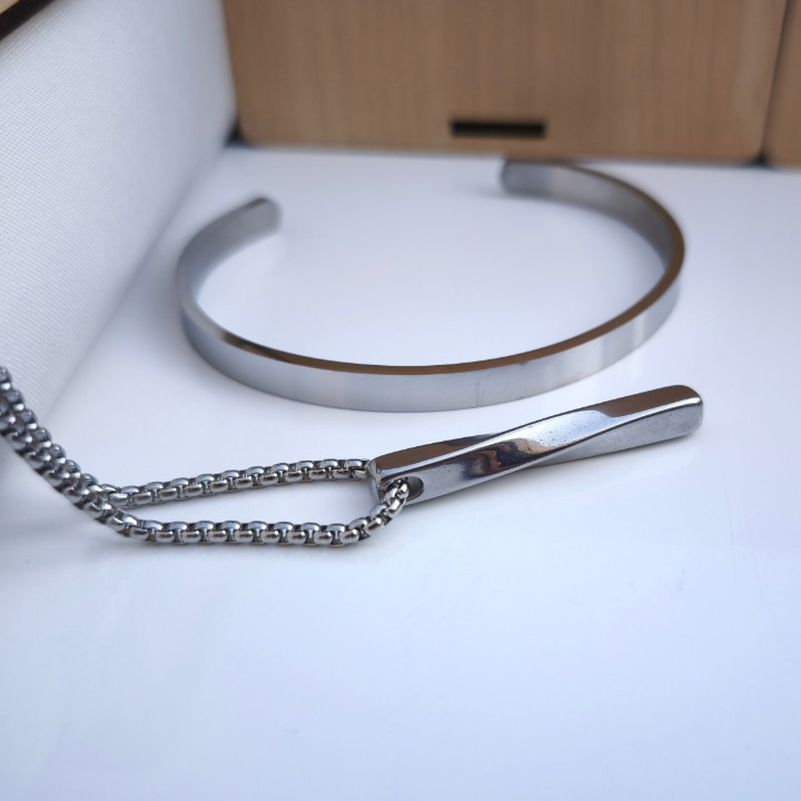 خرید ست گردنبند و دستبند پسرانه ارزان شیک مناسب هدیه