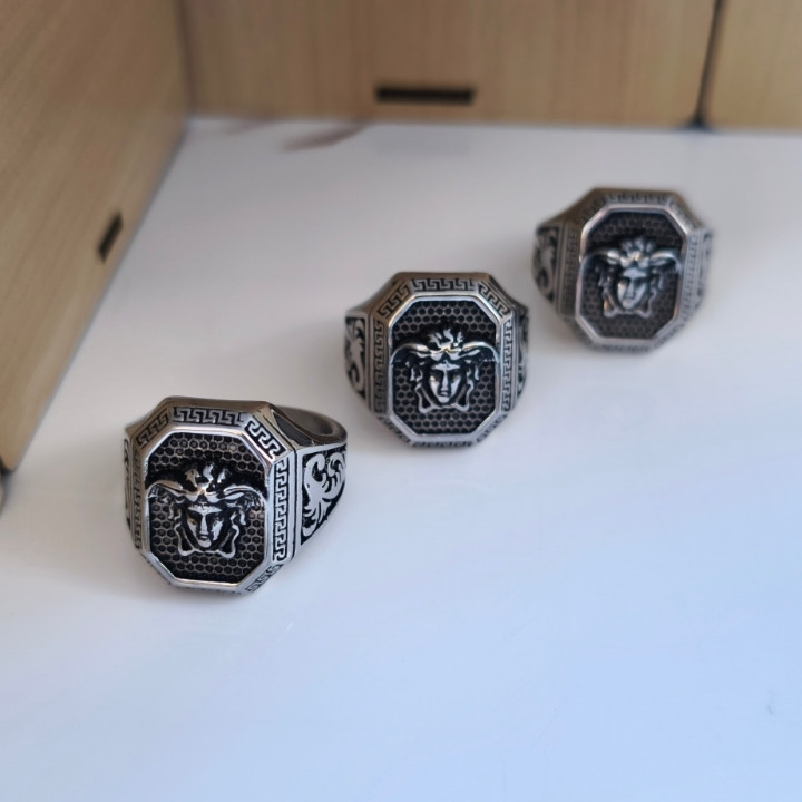 انگشتر مردانه ورساچه استیل رنگ ثابت شیک مناسب هدیه