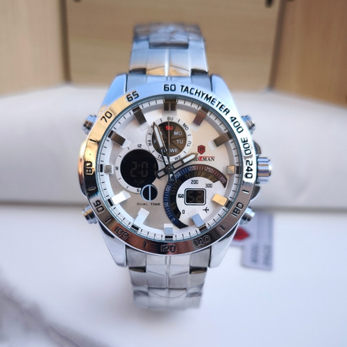 خرید ساعت دو زمانه مردانه استیل رنگ ثابت برند کیدمن Kademan