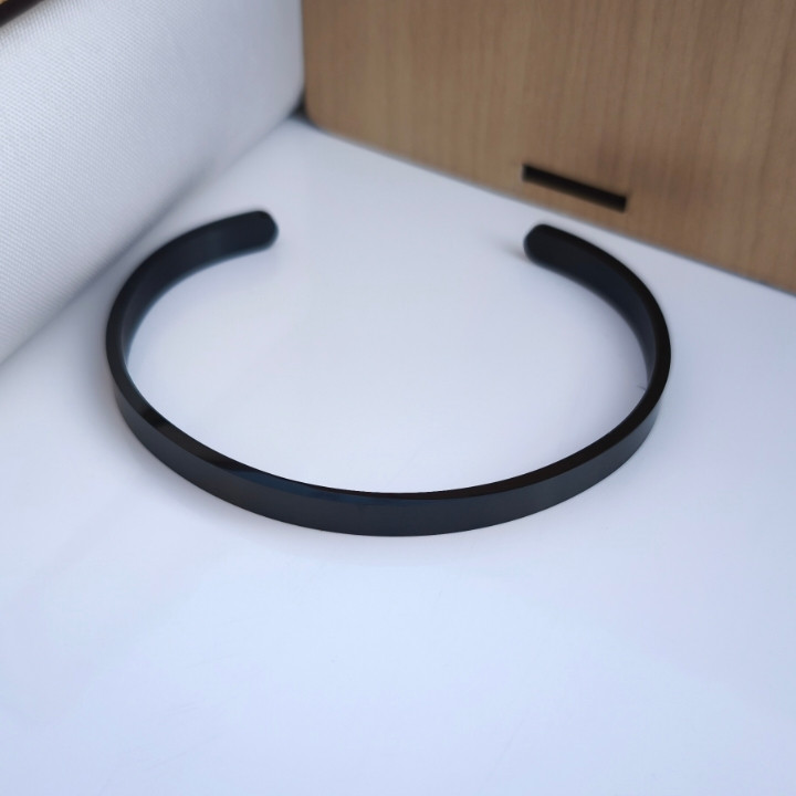 خرید دستبند مردانه مشکی استیل رنگ ثابت فری سایز