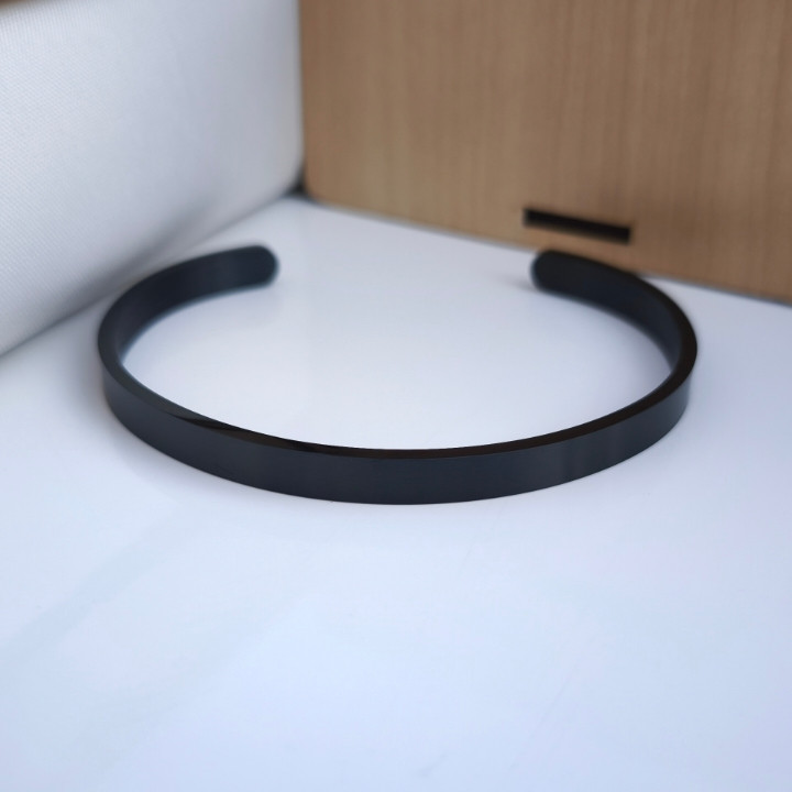 خرید بنگل مشکی مردانه استیل رنگ ثابت شیک ارزان فری سایز