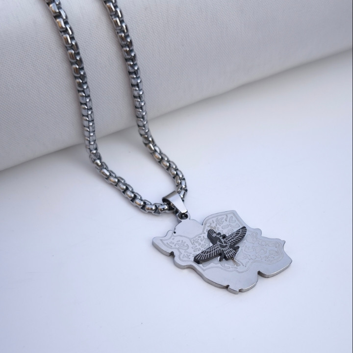 خرید گردنبند ایران و هخامنشی استیل رنگ ثابت شیک ارزان مناسب هدیه