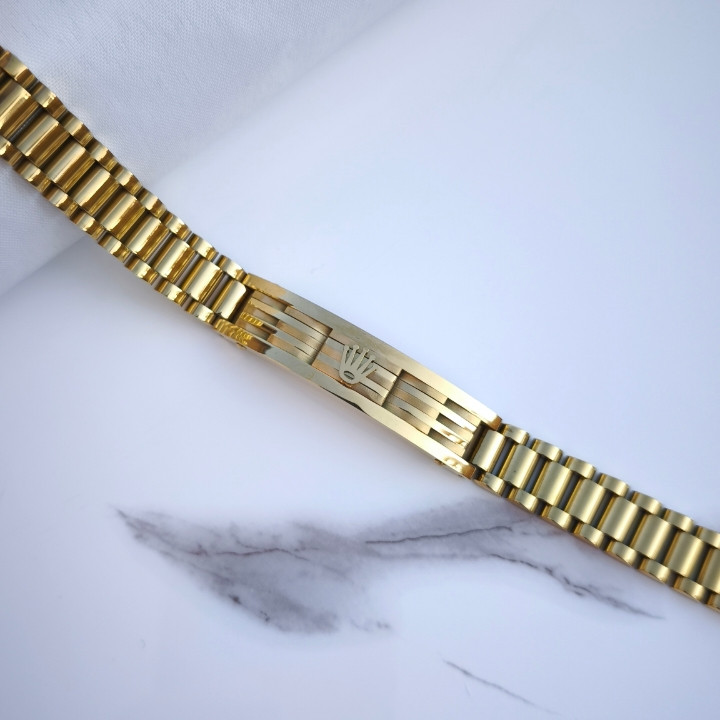 خرید دستبند مردانه طلایی استیل رنگ ثابت شیک ارزان