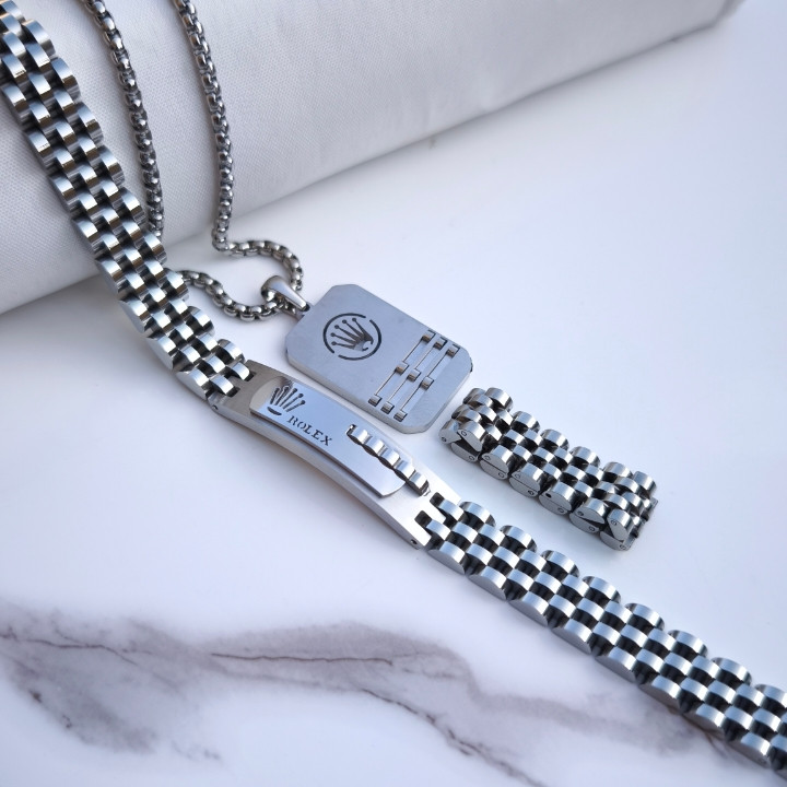 خربد ست گردنبند دستبند انگشتر مردانه شیک و خاص مناسب هدیه